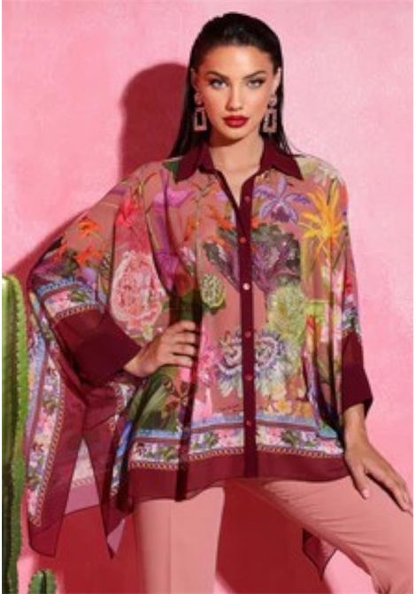 FLORAL PATTERNED SHIRT WITH RHINESTONE APPLIQUÉS  GAI MATTIOLO | shirts | LV174401
